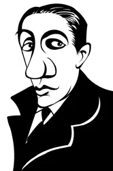 Alfredo Casella, Italiaanse componist, (1883 - 1947) karikatuur